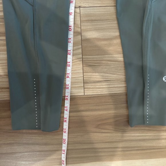 Lululemon Fast & Free 19" Crop Grey Sage Size 4 - Picture 2 of 3